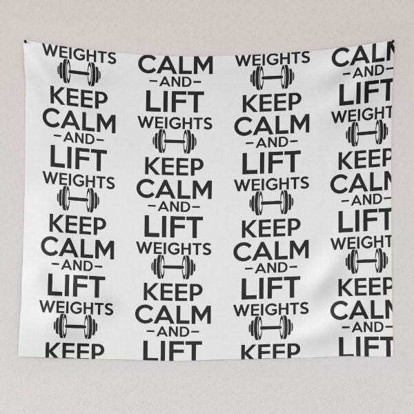 Item preview, Keep Calm and Lift Weights - Simple Black and White Lifting Quotes Sayings Meme Sarcastic Satire  designed and sold by quaxoai14.