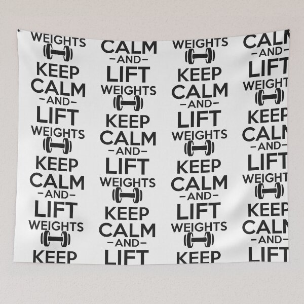 Item preview, Keep Calm and Lift Weights - Simple Black and White Lifting Quotes Sayings Meme Sarcastic Satire  designed and sold by quaxoai14.