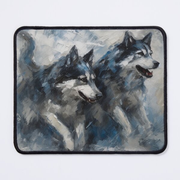 Item preview, Husky Whispers of Snow & Rain - Speedpainting Digital Art - UHD Print on Demand Wall Art - Cool and Colorful Animal Home Decor designed and sold by stateofhuman.