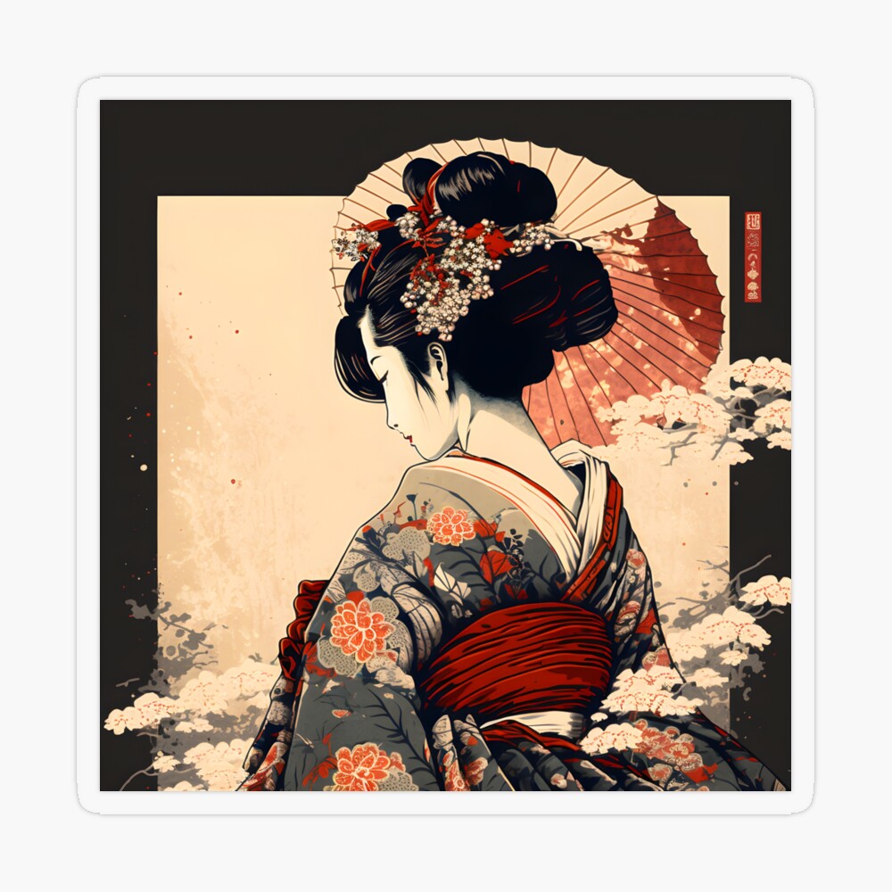 Japanese Geisha in Tokyo Kimono digital art Women's T-Shirt