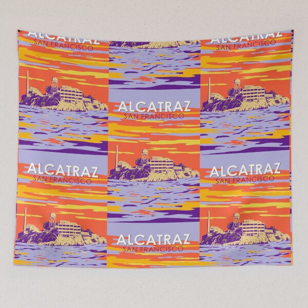 Item preview, Alcatraz Island San Francisco Travel Art Vintage designed and sold by KrisSidDesigns.