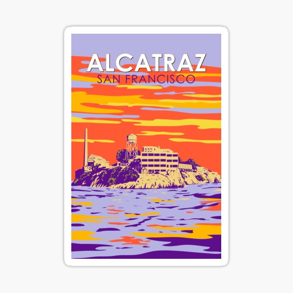Item preview, Alcatraz Island San Francisco Travel Art Vintage designed and sold by KrisSidDesigns.