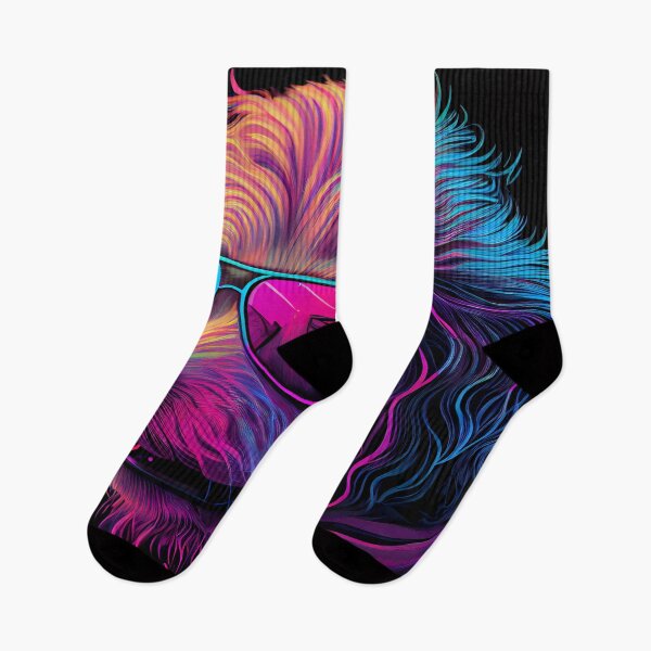 Item preview, Dog in synthwave style. VR videogame experience in 80's synth wave and retro vaporwave futuristic aesthetics. designed and sold by anytka.