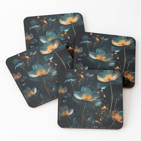 Item preview, A photo of some colorful flowers on a black background designed and sold by aiphotosart.