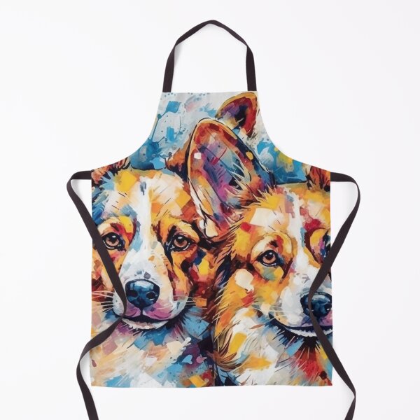 Artikelvorschau, Joyful Corgi Duo - Digital Art - UHD Print on Demand Wall Art - Joyful and Whimsical Animal Home Decor entworfen und verkauft von stateofhuman.