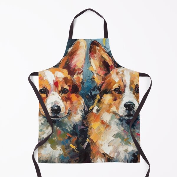 Artikelvorschau, Loyal Corgi Companions: Oil Abstract Digital Art - UHD Print on Demand Wall Art - Warm and Comforting Animal Home Decor entworfen und verkauft von stateofhuman.