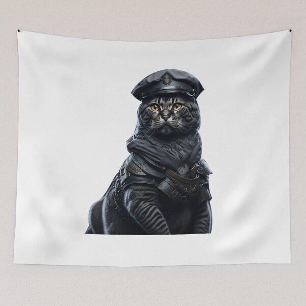 Item preview, "Warrior Cat: On Duty and Ready to Purr-tect" designed and sold by ZXSTORE.