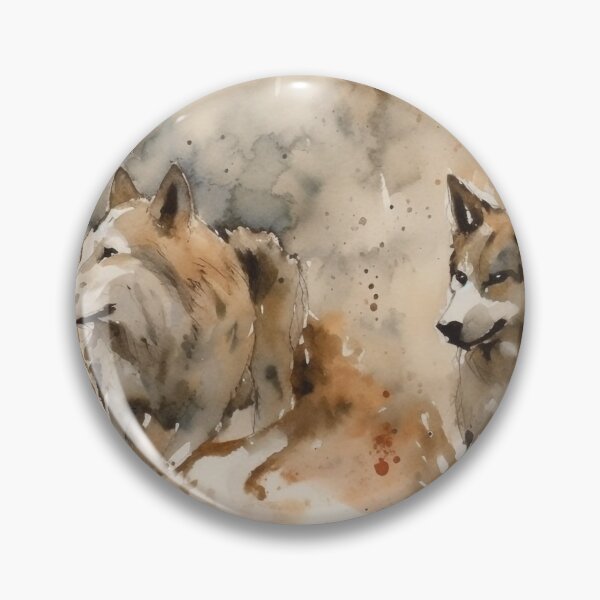 Item preview, Majestic Husky Duo Abstract Watercolor Digital Art - UHD Print on Demand Wall Art - Chiaroscuro Nature Home Decor designed and sold by stateofhuman.