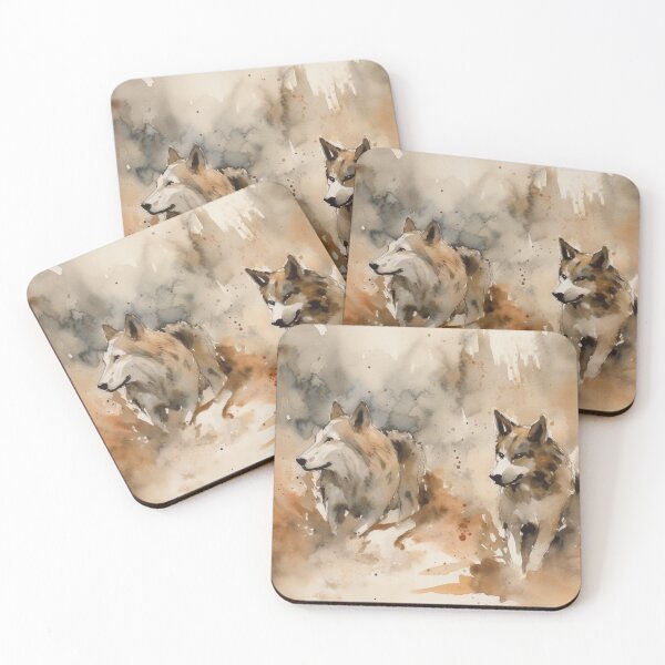 Item preview, Majestic Husky Duo Abstract Watercolor Digital Art - UHD Print on Demand Wall Art - Chiaroscuro Nature Home Decor designed and sold by stateofhuman.