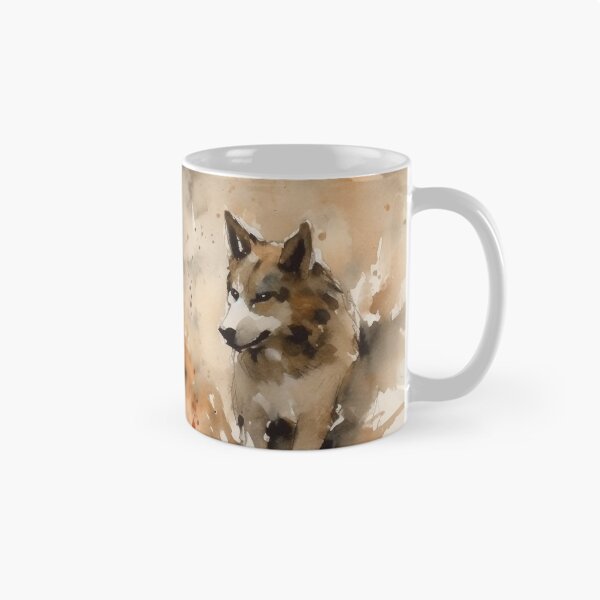 Item preview, Majestic Husky Duo Abstract Watercolor Digital Art - UHD Print on Demand Wall Art - Chiaroscuro Nature Home Decor designed and sold by stateofhuman.