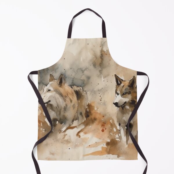 Item preview, Majestic Husky Duo Abstract Watercolor Digital Art - UHD Print on Demand Wall Art - Chiaroscuro Nature Home Decor designed and sold by stateofhuman.