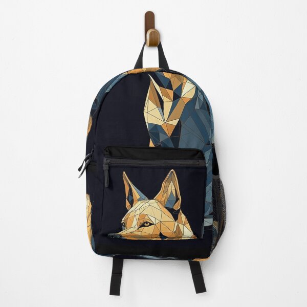 Item preview, Modern Low Poly Australian Cattle Dogs Art Print, Geometric Wall Art, 16" x 20", Dark Blue & Amber, Digital Stencil Style Home Decor designed and sold by stateofhuman.