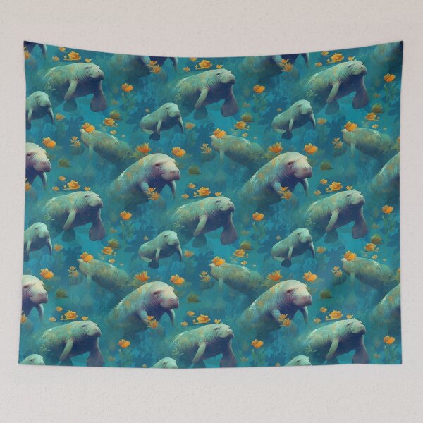Item preview, Cute manatees pattern on various products for animal lovers manatees designed and sold by SmileCatalysts.
