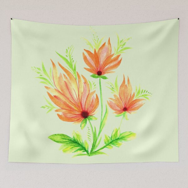 Item preview, Ukrainian art Petrykivka art Ukrainian orange flowers  designed and sold by Sunflower-7.