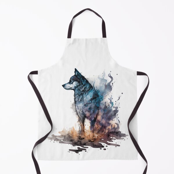 Item preview, Smoky Wolf in Muted Watercolor Paint Splotches designed and sold by StephanieWard.