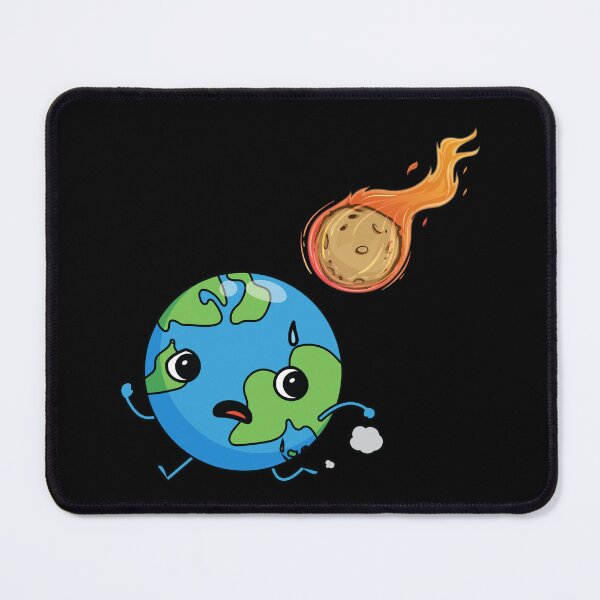Item preview, Cute planet earth running from a meteor asteroid designed and sold by Donutlovers.