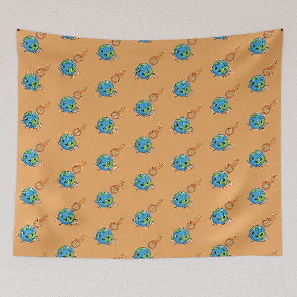 Item preview, Cute planet earth running from a meteor asteroid designed and sold by Donutlovers.