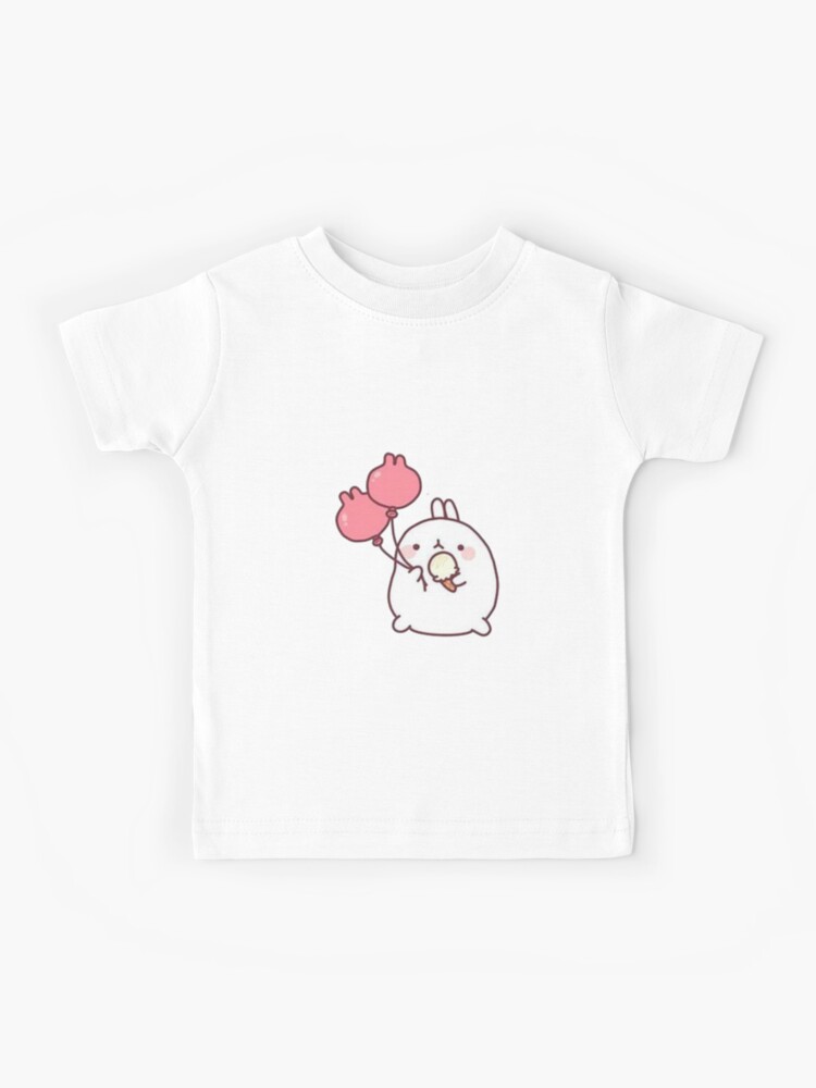 bunny eating ice cream and holding a balloon | Kids T-Shirt