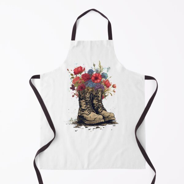 Item preview, Military boots with flowers, peace symbol designed and sold by DerSenat.