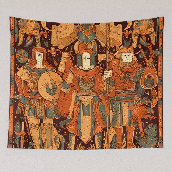 Item preview, Warriors of the Ancients: Medieval Inca Soldier Pattern designed and sold by SweetRepeat.
