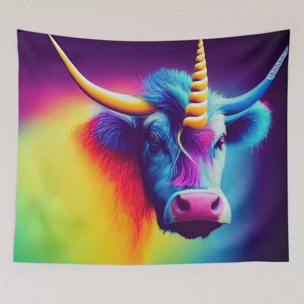 Item preview, The rainbow bull Taurus - A colorful eye-catcher designed and sold by Pixelboys.