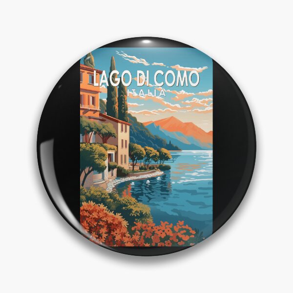 Item preview, Lago di Como Italia Travel Art Vintage designed and sold by KrisSidDesigns.