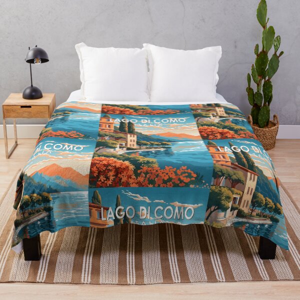 Item preview, Lago di Como Italia Travel Art Vintage designed and sold by KrisSidDesigns.