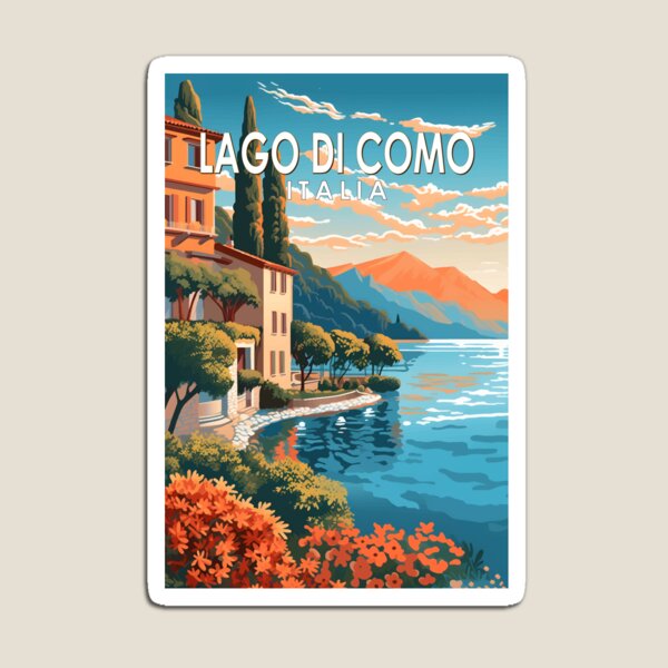 Artikel-Vorschau von Reise-Kunst-Weinlese Lago di Como Italien, designt und verkauft von KrisSidDesigns.