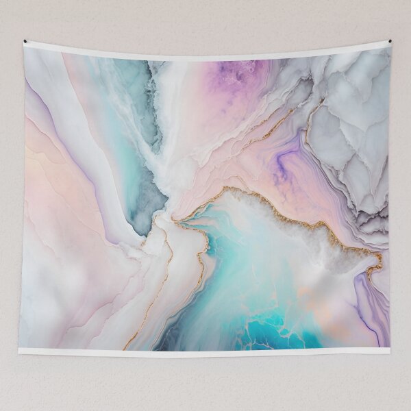 Item preview, Liquid abstract marble painting background print with a rose blue-gray gold glitter texture.. designed and sold by anytka.