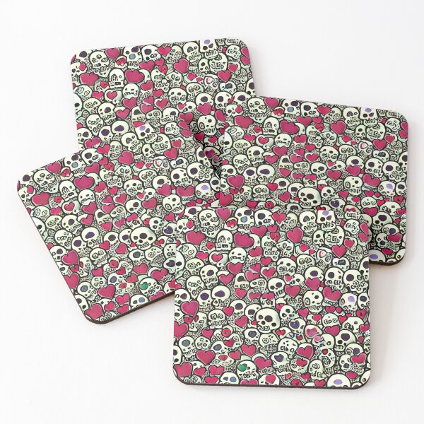 Item preview, Many Many Halloween Skulls and Hearts - Seamless Pattern designed and sold by Chubuter.