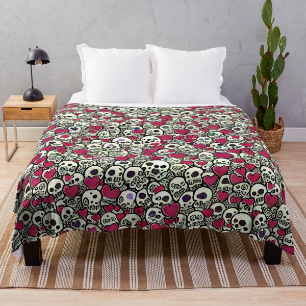 Item preview, Many Many Halloween Skulls and Hearts - Seamless Pattern designed and sold by Chubuter.