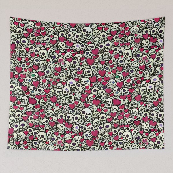 Item preview, Many Many Halloween Skulls and Hearts - Seamless Pattern designed and sold by Chubuter.