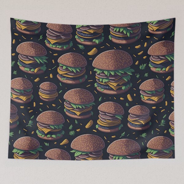 Item preview, Burger Lover's Vector Art Repetitive Pattern designed and sold by CinEmmaDesign.