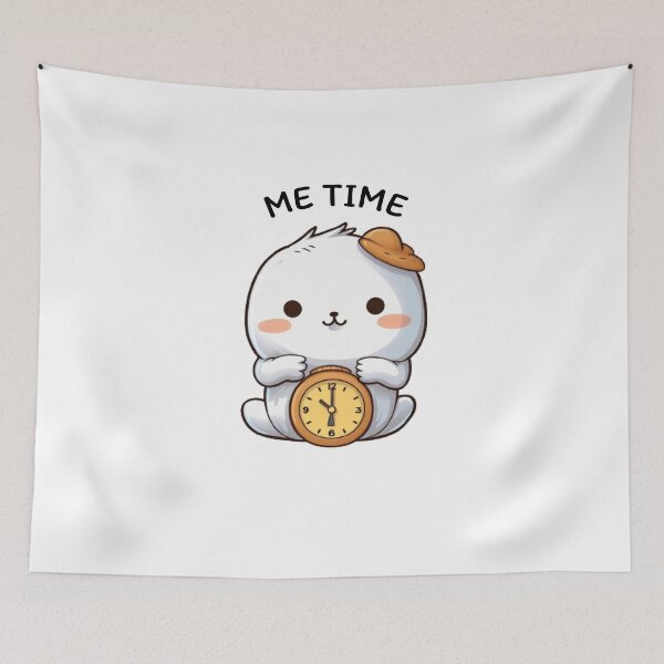 Item preview, Me Time Cute Sticker with White Character designed and sold by TekunawArt.
