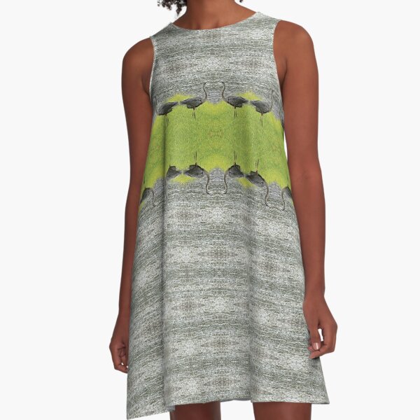 Blue Heron A-Line Dress