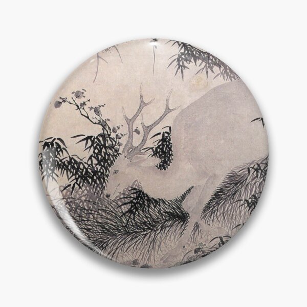 Item preview, Korean Painting Minhwa Deep Mountain Reishi Mushroom and Deer designed and sold by tangerinemars.