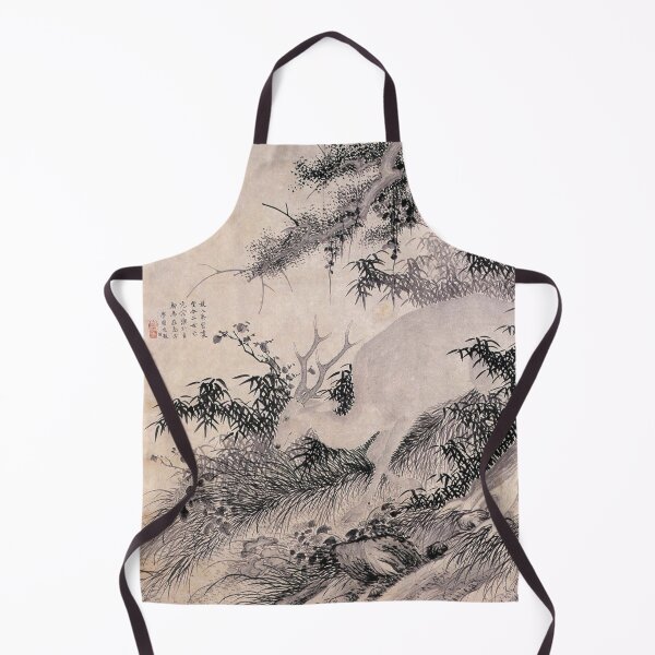 Item preview, Korean Painting Minhwa Deep Mountain Reishi Mushroom and Deer designed and sold by tangerinemars.