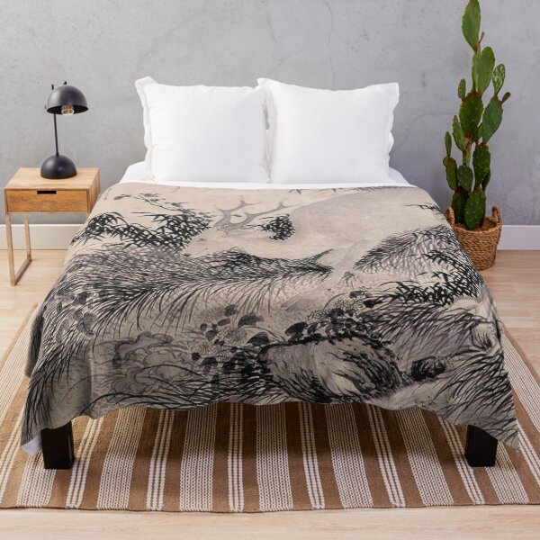 Item preview, Korean Painting Minhwa Deep Mountain Reishi Mushroom and Deer designed and sold by tangerinemars.