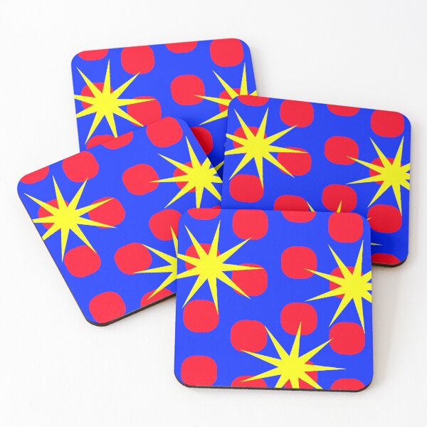 Item preview, Three Yellow Stars on Blue and Red designed and sold by GEOMETRIC ART .