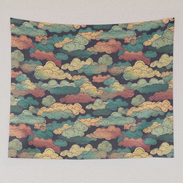 Aperçu de l'œuvre Nuages de style vintage créée et vendue par StuckFindings.