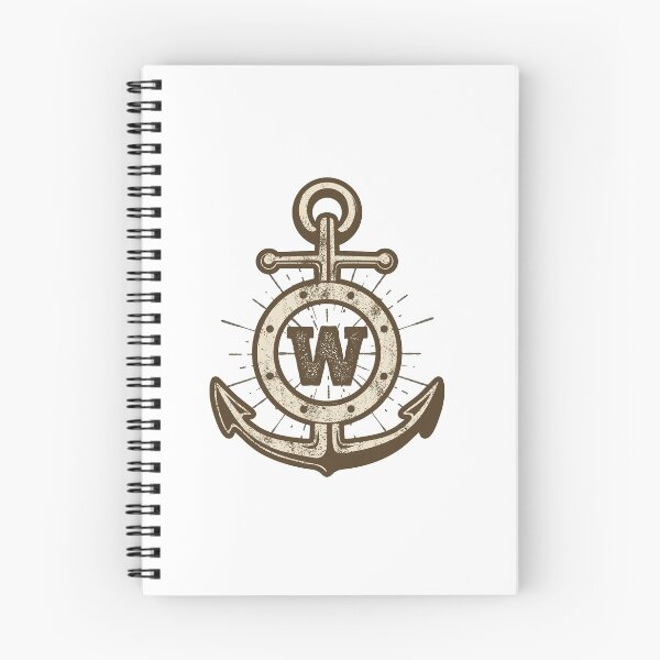 Aperçu de l'œuvre Ancrage Vintage Monogramme W créée et vendue par simplymonogram.