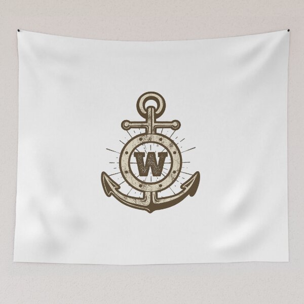 Item preview, Monogram W Vintage Anchor   designed and sold by simplymonogram.