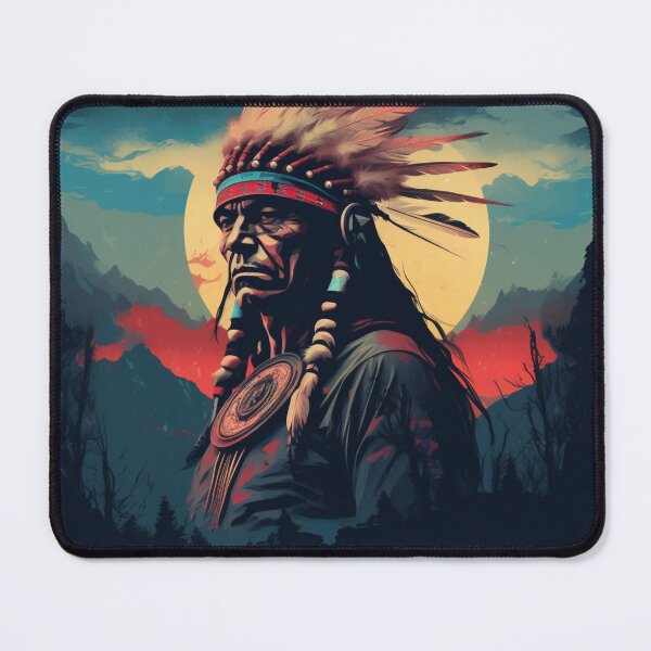 Item preview, Dark Wind Moon Background Native Chief designed and sold by nativeculture.