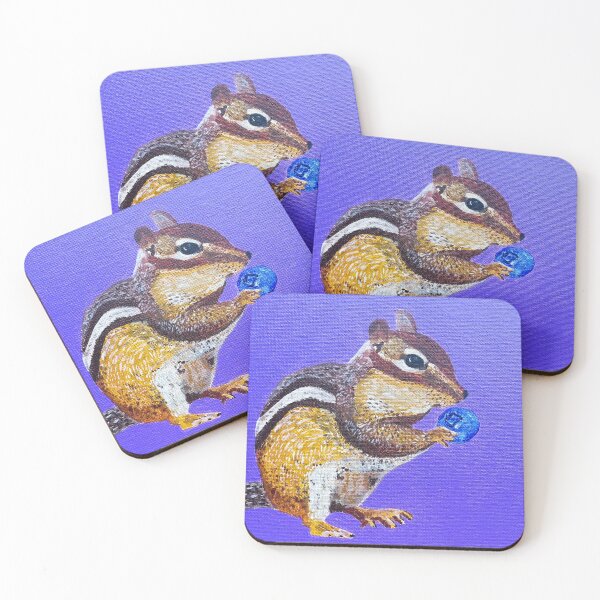 Item preview, cute chipmunk + blueberry designed and sold by animatedAnn.