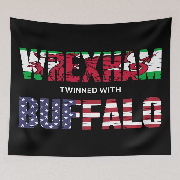 Item preview, WREXHAM BUFFALO WELSH AMERICAN FLAG WORDS designed and sold by Marni Scofidio Desi9ns.