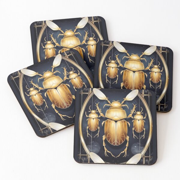 Item preview, Golden Scarab Egypt Art designed and sold by AquarelleAvenue.