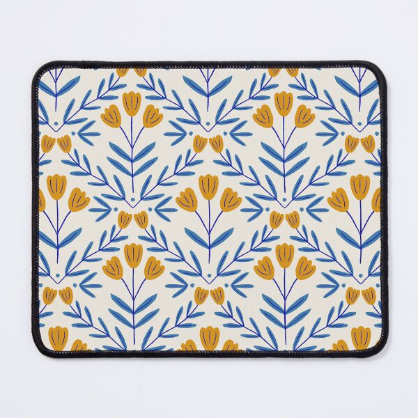 Item preview, Floral Repeat Pattern (blue/yellow) designed and sold by Design Minds Boutique.