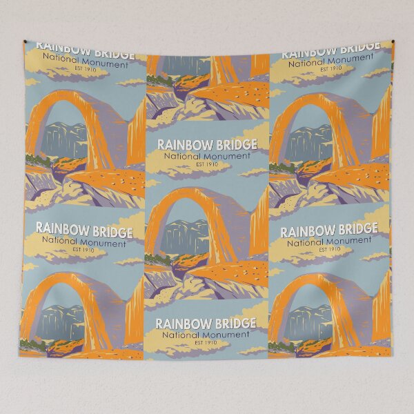 Item preview, Rainbow Bridge National Monument Utah Travel Art Vintage designed and sold by KrisSidDesigns.