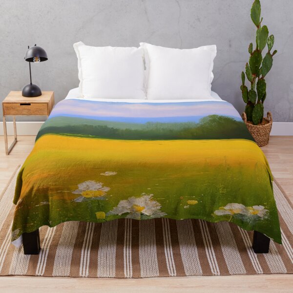 Item preview, Throw Pillow With Beautiful Daisies Painting - Spring Home Decor designed and sold by Sowari-Pillows.