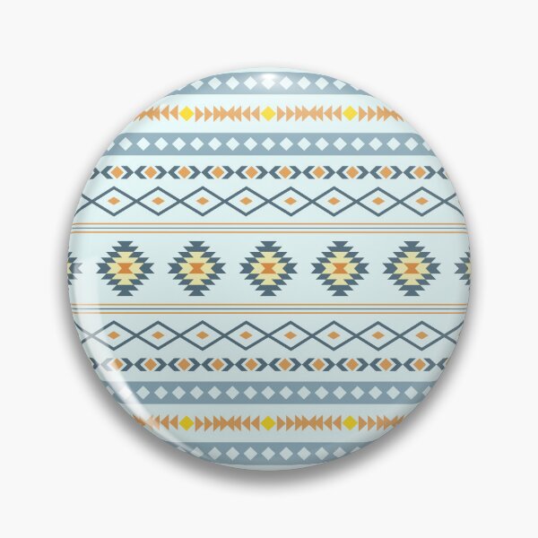 Item preview, Aztec Blue Yellow Orange Mixed Motif Pattern designed and sold by NataliePaskell.